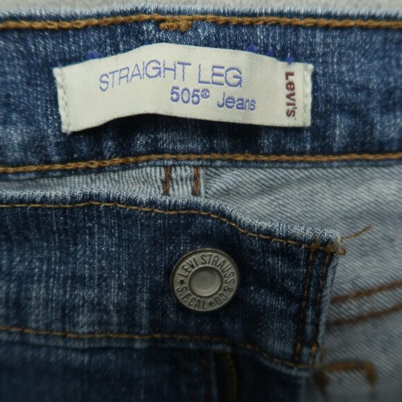 Levi's 505 Jeans Women's Size 4S Blue Mid-Rise Straight Denim 29" Inseam Stretch - Picture 9 of 16